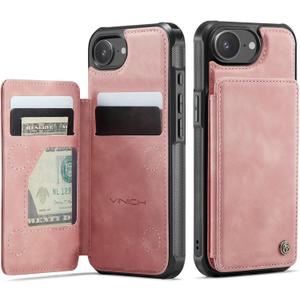 Vinich for iPhone 17e / 16e Wallet Case with Card Holder, RFID Blocking Credit Slots Kickstand Shockproof Phone Cover Fit for iPhone 16e & 17e 6.1" Rose Pink
