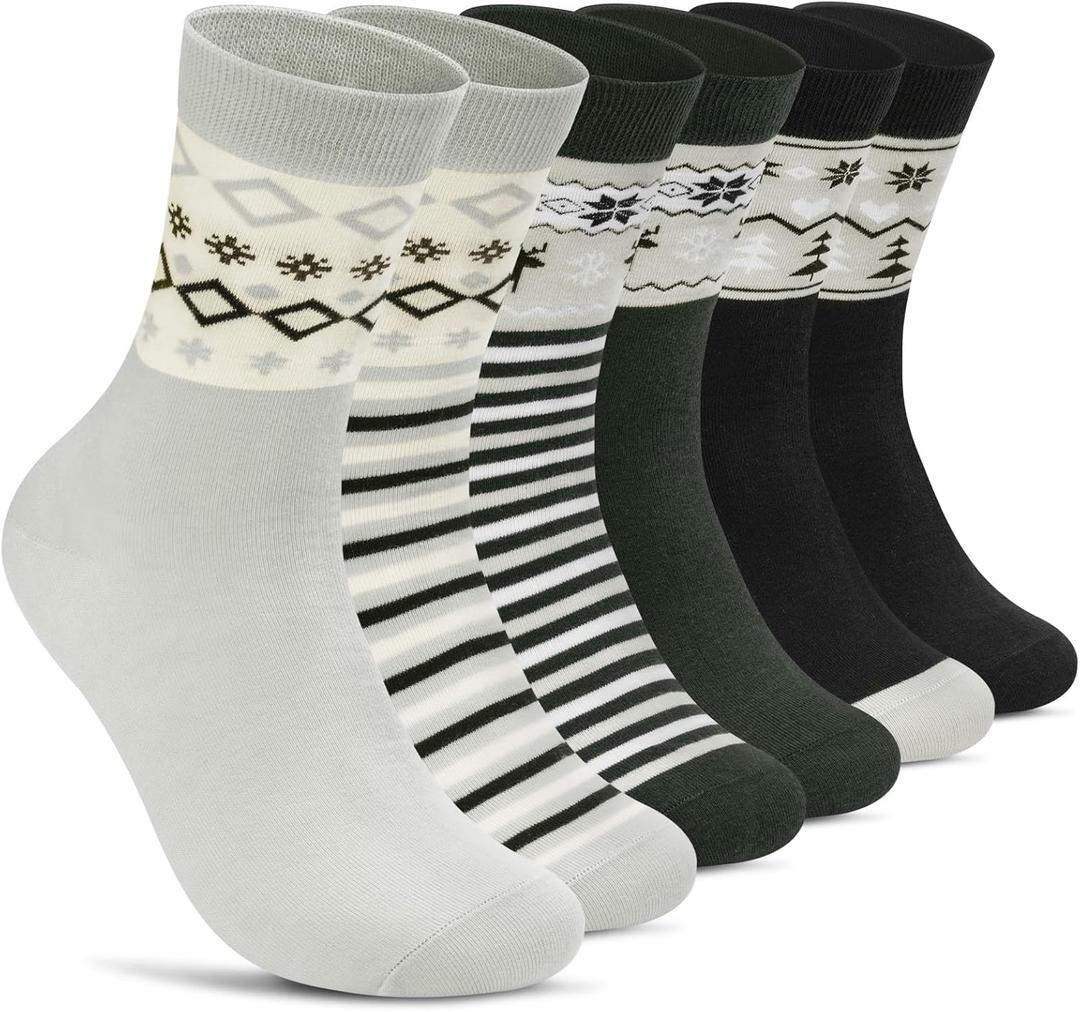 Women Girls Socks Cute Animal Socks Cat Dog Cow More Fun Novelty Socks Gifts for Girls Christmas Birthday (Reindeer 3-6 Pairs)