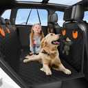 Dog Car Seat Cover for Back Seat, Hard Bottom Back Seat Extender for Dogs, Waterproof Dog Hammock for Truck Support to 400lbs, Car Seat Protector for Cars, Trucks, SUV, Jeep (Universal-Oxford-Orange)