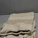 SARO LIFESTYLE Striped Cotton Throw Blanket with Tasseled Trim, Natural, 50"x60"