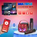 Cool Mini Karaoke Machine Toys: Kids Microphone Toys Birthday Gifts Age 3-12+ LED Portable Bluetooth Speaker with 2 Wireless Mic Gift Toy for 4 5 6 7 8 9 Years Old Girls Boys