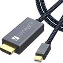 4K Mini DisplayPort to HDMI Cable, iVANKY 4K@30Hz Thunderbolt to HDMI Cable, [Alum Shell/Braided/Optimal Chip Solution], Mini DP to HDMI for MacBook Air/Pro, Surface Pro/Dock, Monitor, Projector -10FT