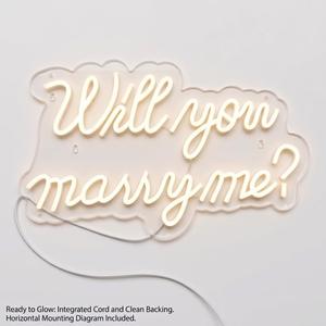 SYLHOME Will You Marry Me ? Led Neon Light Sign Proposal Wedding Wall Decor
Proposal Wedding Bridal Shower Valentines Day Girlfriend Banner Backdrop Wall Sign Decor Gift, 15.75"X9.25", USB, Cold White