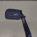 Keychain Wallet for Women Mini Zip Card Holder with ID Window Coin Purse Detachable Wristlet Small Wallets navy blue
