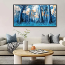 CHATYOUNG Framed Wall Art Decor - Large Size 24x48 IN Blue Dream Forest Pictures Canvas Wall Paintings Natural Landscape Artwork for Living Room Bedrom Hallway Office Room Home Decor