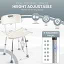 Dr. Kay's Adjustable Height Shower Chair Seat for Inside Shower, 350 lbs Heavy Duty Bathroom Stool for Bathtub, Safety Bath Bench with Backrest for Elderly and Disabled