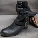 CURFEW Black Ankle Boots Heel Vegan Leather Zipper Winter Casual 6M