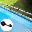 BOXOB 18pcs Pool Solar Cover Reel Attachment Kit, Includes 6 Solar Reel Blanket Straps with Hooks, 6 Swimming Pool Cover Clips & 6 Touch Fasteners Universal Accessories