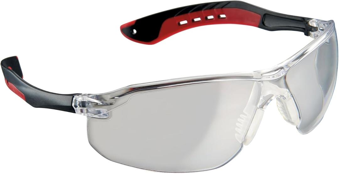 3M Flat Temple Safety Eyewear with Scratch Resistant Lens (9, Red)