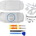Hzxkqmil Replacement Full Housing Shell Cover Faceplate Case with Buttons Screws Set for Sony PSP 3000 Console (Transparent White)