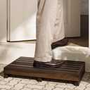 TINAMO 3.5" One Step Stool for Elderly, Acacia Wood High Riser Step Stool for Bed - 550 Lbs Wooden Mobility Stepping Stools for Adults, Kids/Bedside, Bathroom, Kitchen, Garden (Walnut, 3.5" Height)