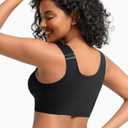 Padded No Underwire Bra Lace Wireless Back Smoothing Everyday Bras for Women Full Coverage (Black, XL)