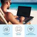 LAPGEAR Portable Laptop Lap Desk with Pillow Cushion, Anti-Slip Strip, Tablet or Phone Storage Slot, Pen and Pencil Pocket, and Wrist Rest - Black - Fits up to 15.6 Inch Laptops - Style No. 91348