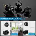 Plustool 3 Pack Front Door Lock Set Matte Black,Exterior Door Lock Set with Deadbolt,Single Cylinder Deadbolt Lock and Door Knob Set,Keyed Alike Door Knobs with Lock&Keys,Round Ball Entry Door Lockset