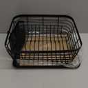 TQVAI Kitchen Dish Drainer Rack with Drying Board and Full-Mesh Silverware Utensils Holder, Black