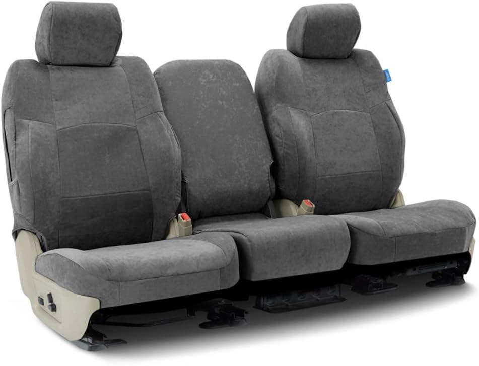 Coverking Custom Fit Seat Cover Designed for Select Chevrolet Models: 1 Row, Suede Fabric, Charcoal Solid