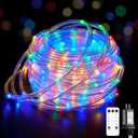 JMEXSUSS Rope Lights for Outside, 66 ft Christmas Rope Lights Outdoor Plug in, 200 LED String Lights Waterproof for Christmas Tree Patio Garden House Decoration(Multicolor)
