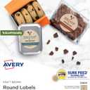 Avery Kraft Brown Round Labels with Sure Feed Technology, 2.5" Diameter, Print to The Edge, Laser/Inkjet Printable Labels, 225 Total (22808) (2.5 inch (Pack of 1))