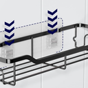 Kitsure Large Shower Caddy - 1 Pack Adhesive Shower Organizer, Rustproof Stainless Steel Shelves, No-Drill Bathroom Organizers and Storage, Black