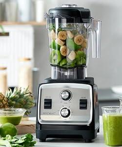HECMAC 3-Peak HP Blender - 2200W Max/ 1400W Rated, 68oz BPA-Free Pitcher, Easy to Use, Self-Clean, Tamper - Smoothies, Ice Crush, Frozen Drinks, Food Prep - Home & Commercial, 110V