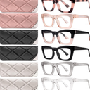 CCVOO 6 Pack Oprah Reading Glasses for Women, Eyeglasses, Blue Light Readers for Women, Computer Eye Glasses, Cheaters +1