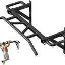 Jusgym Heavy Duty Pull Up Bar with 14 Grip Positions, Wall Mounted, 600 lbs | Strength Training Chin Up Bar, Home Gym/Outdoor Use, Joist Mounted, Reinforced Thick Metal Frame, Supports Full-Body Workouts
