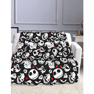 Halloween Blanket Black Christmas Cozy Soft Plush for Couch Living Room Blanket Interesting Festival Gift for Kids Adults 50 X 60 Inch 2 Pack