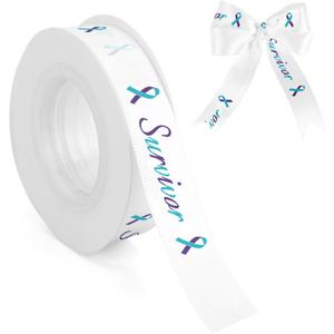 Suicide Awareness Ribbon 5/8 Inch 10 Yards Teal Purple Survivor Ribbons for Gift Wrapping Suicide Prevention Awareness Ribbon for Crafts Wreath Bows Satin Ribbons for Survivors Support Social Event