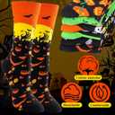 BONANGEL Halloween Socks Women, Funny Novelty Cute Holiday Crew Socks, Crazy Halloween Gifts for Women Girls (5-8)