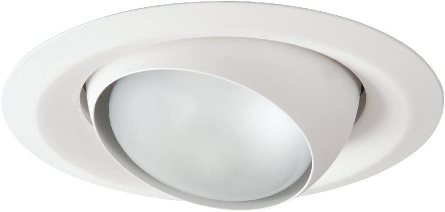 HALO E26 Series 6 in. White Recessed Ceiling Light Fixture Trim with Adjustable Eyeball (1 Count (Pack of 1))