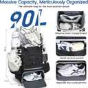 KAVIGOR Catchers Gear Bag with Wheels, 90L Rolling Baseball/Softball Bag Holds 2 Sets of Gear with Glove Compartment, Helmet Holder & Shoe Compartment