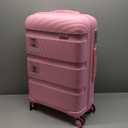 Kono Carry On Luggage Hard Shell Travel Trolley 4 Spinner Wheels Lightweight Polypropylene Suitcase with TSA Lock (Checked-Medium 24-Inch, Pink)