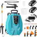 Battery Powered Garden Sprayer 3.2 Gallon, Electric Backpack Sprayer, Weed Yard Lawn Sprayer with 7 Mist Nozzles & Retractable Wand & Adjustable Strap for Lawn, Garden, Yard