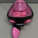 QingSong Full Face Snorkel Mask for Adults, Snorkeling Gear with Camera Mount, 180 Degree Panoramic View Snorkel Set Anti-Fog Anti-Leak (Large-X-Large, Pink)