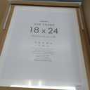 18x24 Poster Frame, Solid Oak 18x24 Poster Frames Matted to 16x20, 24x18 Natural Wooden Frame Horizontal or Vertical Wall Mounting, Set of 1, 18x24 in - 1p