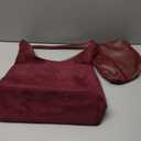 Suede Bag for Women Suede Hobo Bags Suedes Tote Bag Suedes Handbag Shoulder Bag (Burgundy)