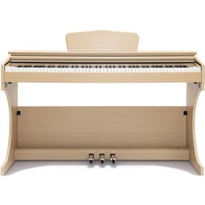 Anndles Digital Piano Keyboard for Beginners & Professionals, Electric Piano with Sliding Cover Design, 88 Keys Digital Piano Headphone Jack,Three Pedal (Beige)