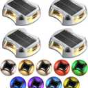 Solar Driveway Lights Solar Dock Lights 9 Colors in 4 Pack, Waterproof IP68, Outdoor, for Driveway Markers, Pathway, Sidewalk, Marine Dock, Warning Step