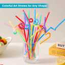 [100 Pack] 10.24" High Extra Long Flexible Plastic Straws, Disposable Drinking Straws, Colorful Bendy Straws - Assorted Colors