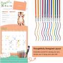 Baby's First Year Calendar with Stickers by Bright Day - 1st Year Tracker - Baby Memory Book for Girls to Document and Cherish Baby First Year Milestones,- Milestone Keepsake for Baby Boy with Pocket