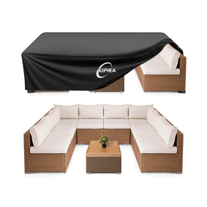 Kipiea Patio Furniture Covers Waterproof Winter, Heavy-Duty Outdoor Furniture Set Covers for Table Chairs, Anti-UV, No Tears or Fading (110"L x 84"W x 28"H) Black