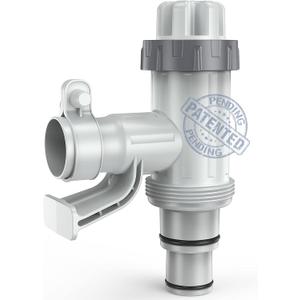 [ Patented ] Pool Plunger Valve Plus for Above Ground Pool, Pool Pipe Holder with Plunger Valve Pool Parts and Accessories, Shut Off Valve, Replacement for Above Ground Pool Fittings (1 Pack - Round Top)