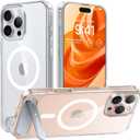 TORRAS for iPhone 16 Pro Max Case Diamond Clear | Strong Magnetic & Seamless Stand, Fit for MagSafe, Military-Grade Drop Protection, Sturdy Adjustable Built-in Kickstand, Slim Anti-Yellowing