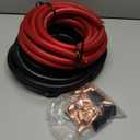 40FT 0 Gauge Wire Copper Clad Aluminum,1/0 Battery Cable,20pcs Lugs Terminal Connectors with 3:1 Heat Shrink Tube for Amp, Inverter, Winch, Reducer, Starter, Solar Power, DC Wiring