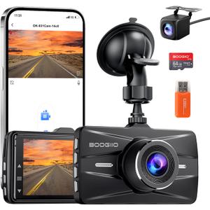 Dash Cam Front and Rear with 64GB SD Card, 4K Dash Camera for Cars with APP, 5G Wi-Fi Car Camera, Built-in G-Sensor, 170 Wide Angle, Night Vision, 24H Parking Mode, Loop Recording, 3" IPS Screen
