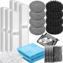 28 Pcs Compatible with Fluval Fx4/fx5/fx6 Aquarium Media Kits Replacement Filter, Carbon Foam Pad, Nitrite Remover Pads, Activated Carbon, Foam Block, Silicone Lube, Towels, Ceramic Ring, Mesh Bag (Gray)