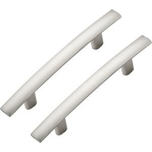 30 Pack Cabinet Handles 3" Hole Center - Curved Cabinet Pulls Brushed Nickel Drawer Pulls for Kitchen Cupboard Solid Hardware for Dresser Drawer Arch Hardware