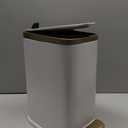 CEROELDA Small Bathroom Trash Can with Lid Soft Close-5L/1.3 Gal Stainless Steel Garbage Can-Step Pedal Wastebasket Slim Trash Bin for Office, Bedroom, Toilet, Live Room-White