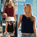 Huukeay 3 Pack Women's Crop Tank Tops Ribbed Basic Crewneck Sleeveless Casual Summer Shirts Yoga Workout Tees (Black, M)