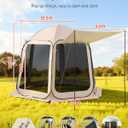 Pop Up Screen House Tent VEVOR 10 x 9.2 FT Pop-Up Screen Room with Awning, Portable Screen Tent Gazebo for 4–8 Person, Instant Screen Canopy with Carry Bag for Patio Backyard Camping